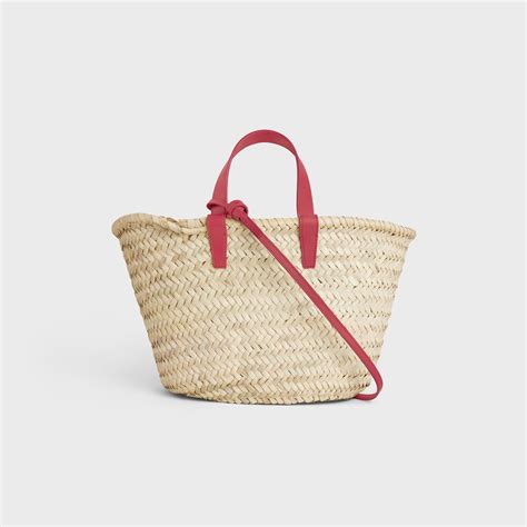 Women's Teen Triomphe Celine classic panier in palm leaves 